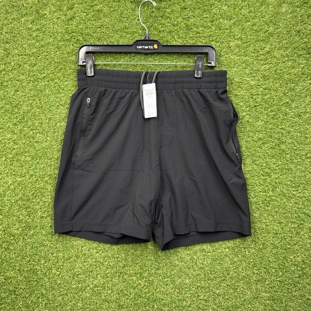 Abercrombie & Fitch Shorts Mens Small Nylon Pull On Drawstring Tech Black NWT